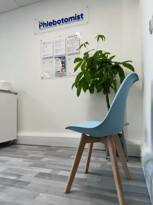 The waiting room at The Phlebotomist Swindon